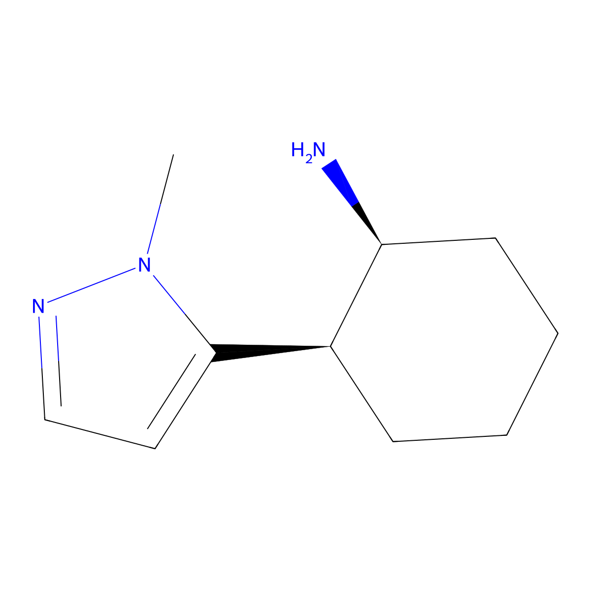 (1S,2R)-2-(1-Methyl-1H-pyrazol-5-yl)cyclohexan-1-amine molecular structure, CAS 2227765-67-3