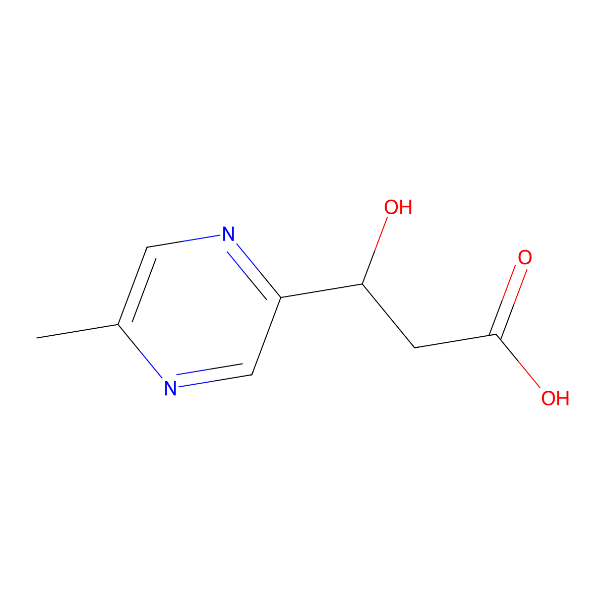(S)-3-Hydroxy-3-(5-methylpyrazin-2-yl)propanoic acid molecular structure, CAS 2227767-08-8