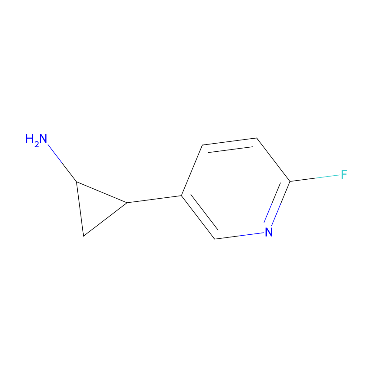 rac-(1R,2S)-2-(6-fluoropyridin-3-yl)cyclopropan-1-amine molecular structure, CAS 2227768-01-4