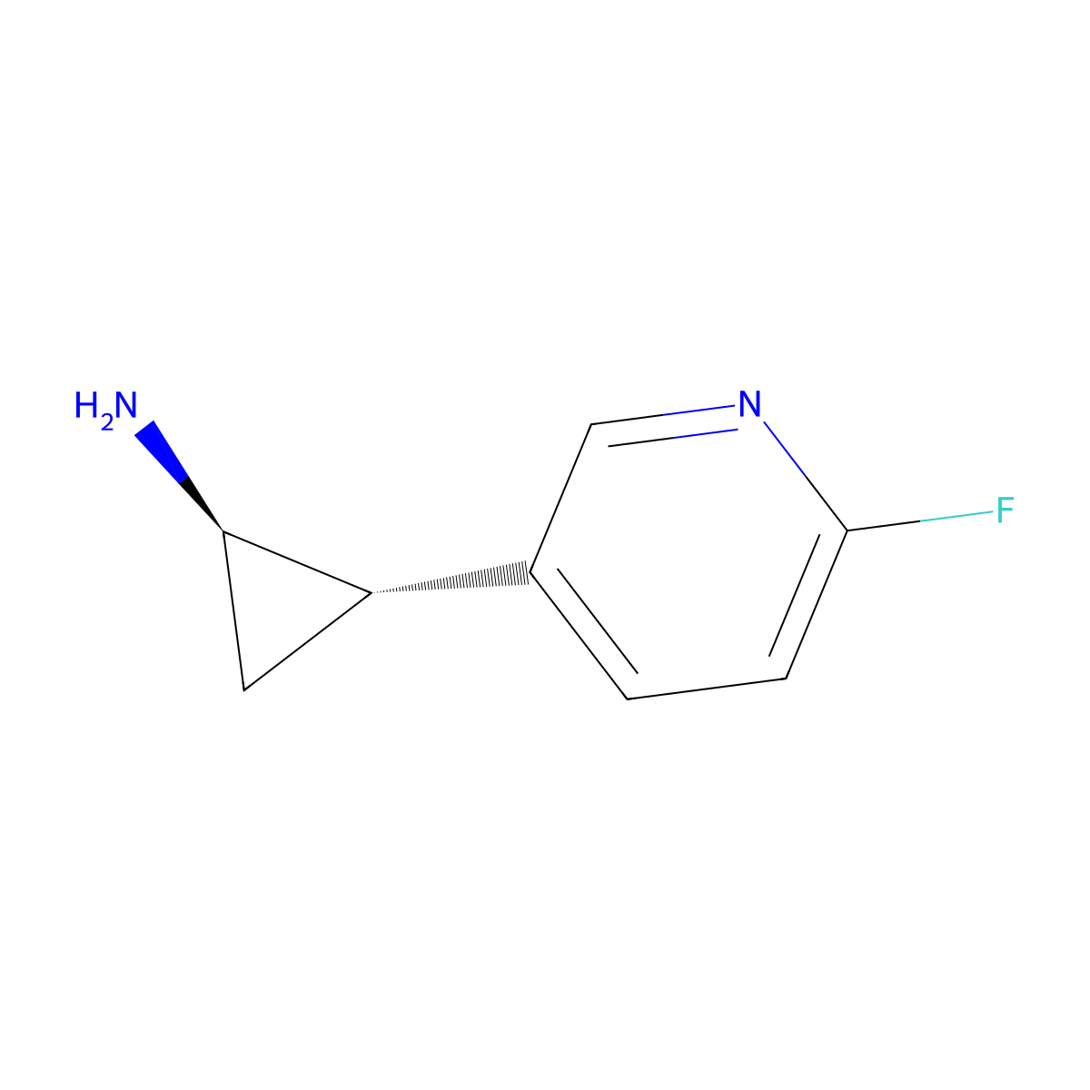 rac-(1R,2S)-2-(6-fluoropyridin-3-yl)cyclopropan-1-amine molecular structure, CAS 2227768-01-4