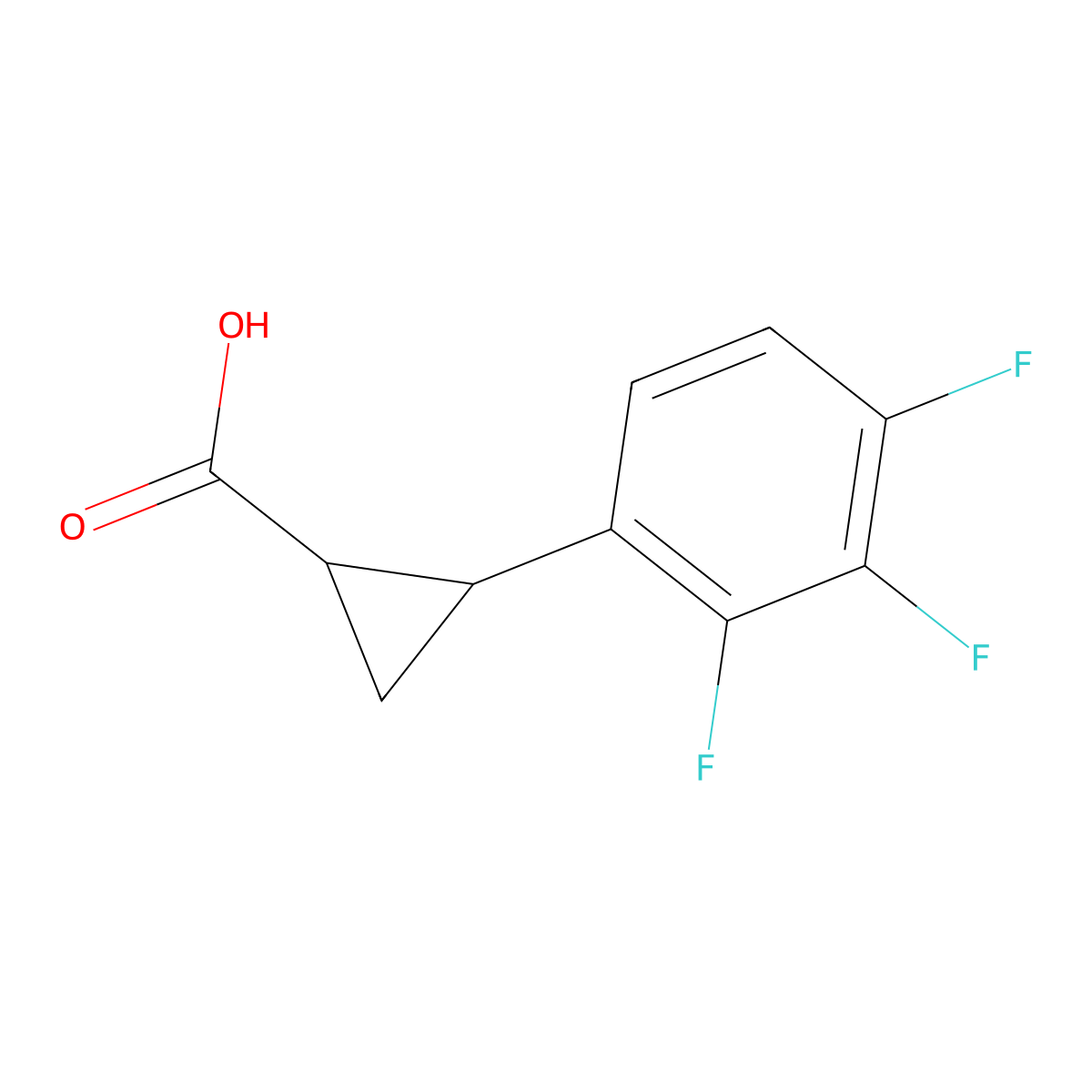 rac-(1R,2R)-2-(2,3,4-trifluorophenyl)cyclopropane-1-carboxylic acid molecular structure, CAS 2227771-26-6