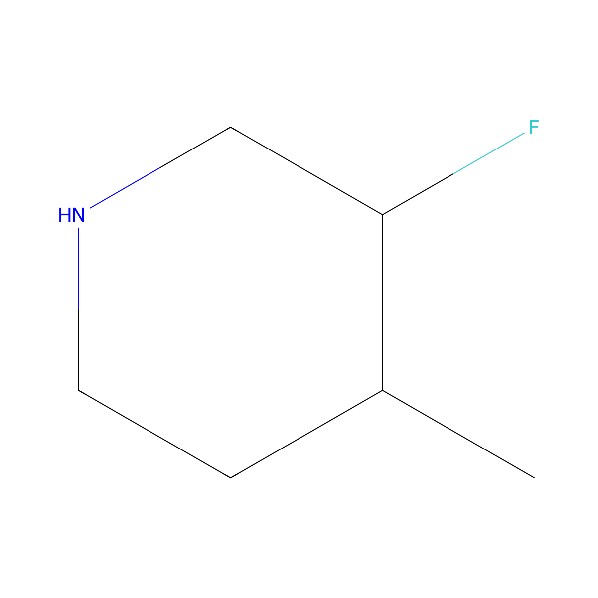 rac-(3R,4R)-3-fluoro-4-methylpiperidine molecular structure, CAS 2227779-88-4