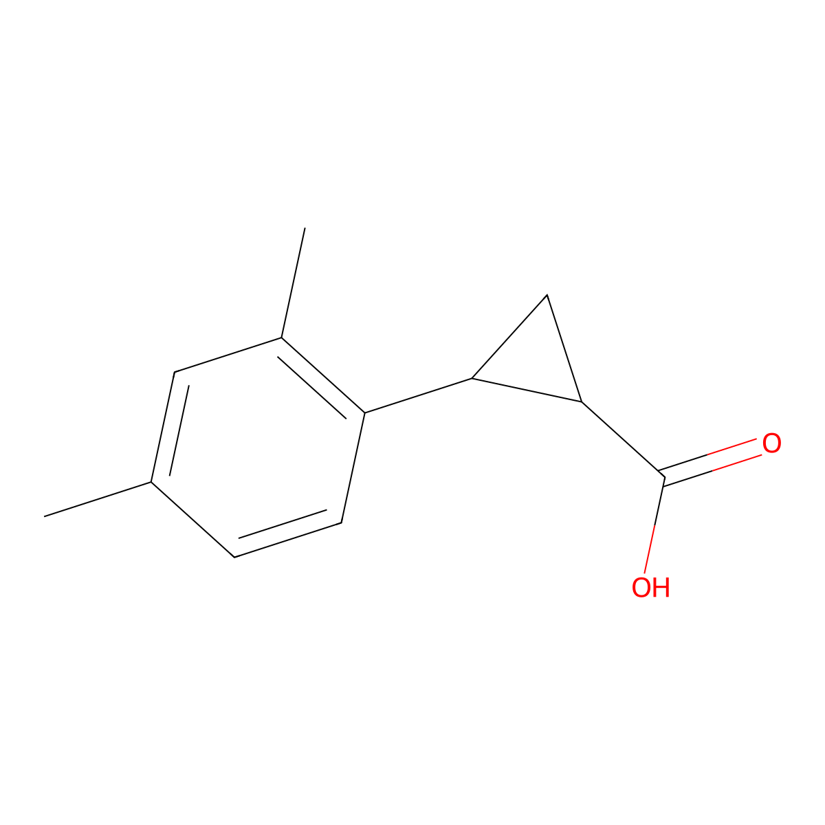 trans-2-(2,4-Dimethylphenyl)cyclopropanecarboxylic Acid molecular structure, CAS 2227783-40-4
