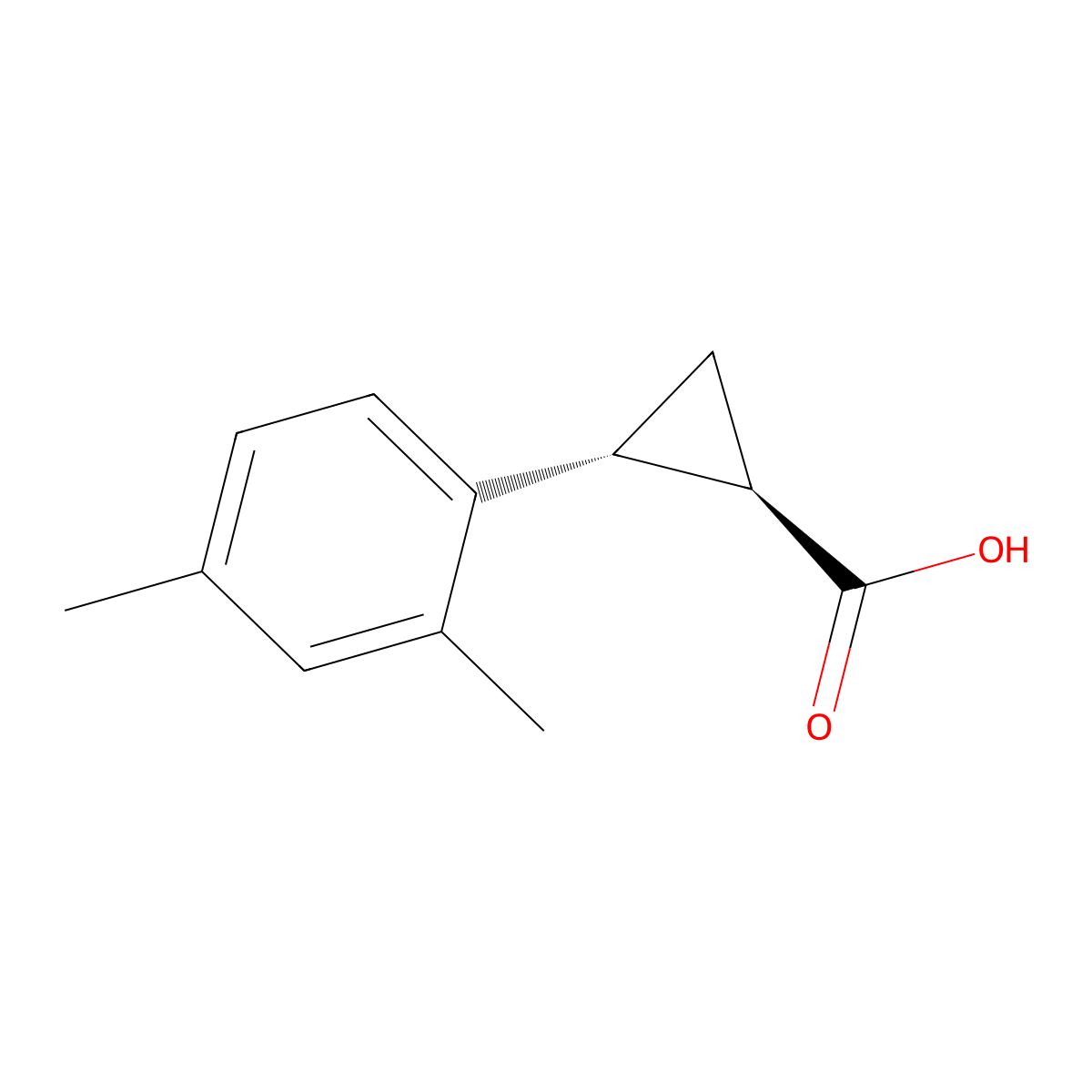 trans-2-(2,4-Dimethylphenyl)cyclopropanecarboxylic Acid molecular structure, CAS 2227783-40-4