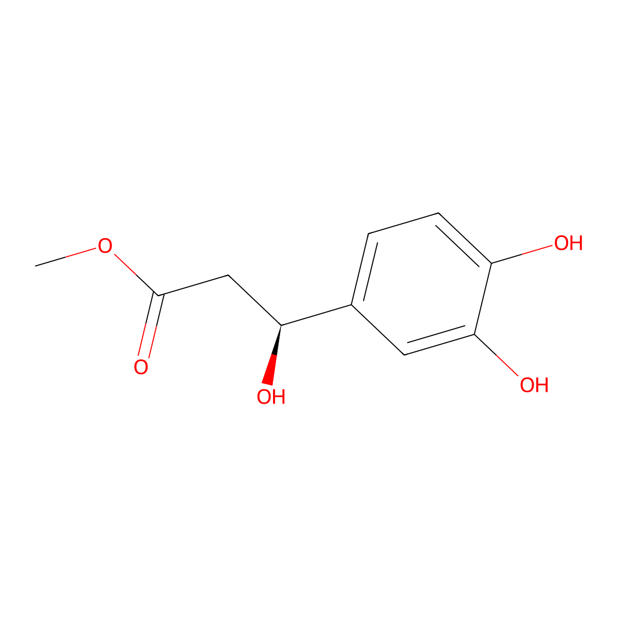 methyl (3S)-3-(3,4-dihydroxyphenyl)-3-hydroxypropanoate molecular structure, CAS 2227784-83-8