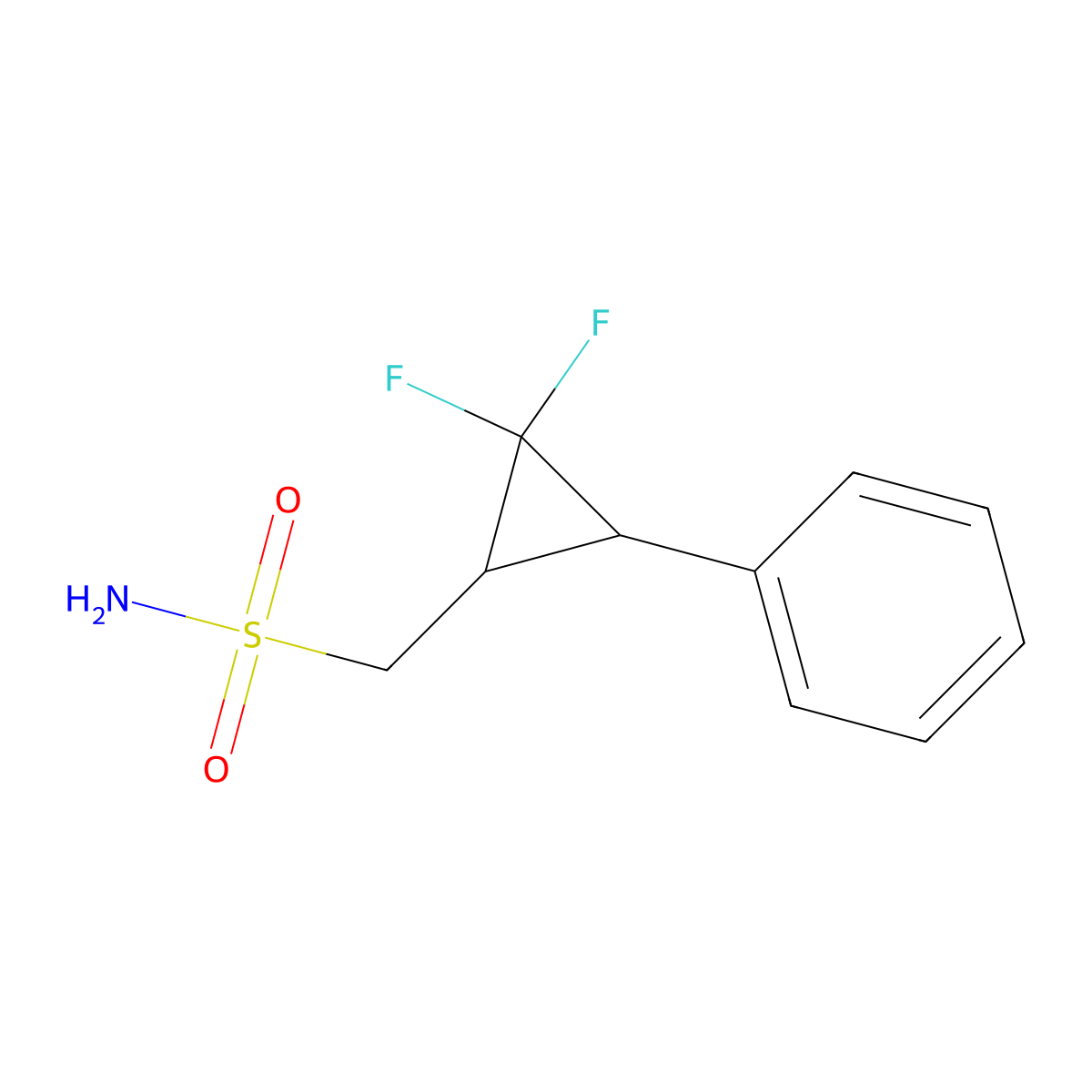 (2,2-Difluoro-3-phenylcyclopropyl)methanesulfonamide molecular structure, CAS 2227786-49-2