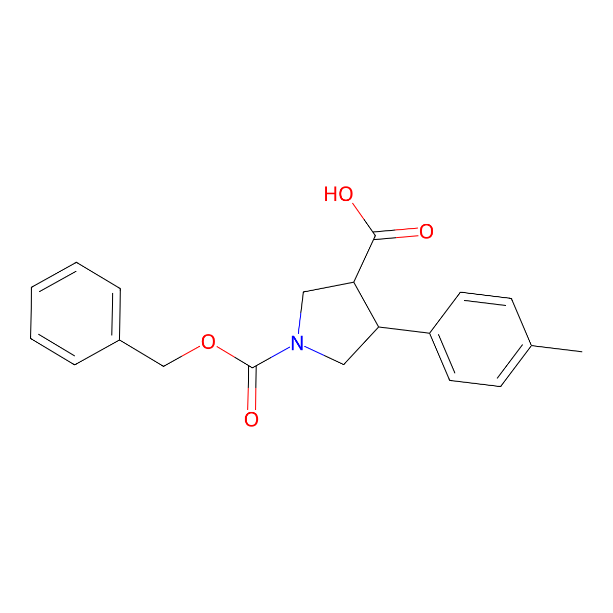 rac-(3R,4S)-1-[(benzyloxy)carbonyl]-4-(4-methylphenyl)pyrrolidine-3-carboxylic acid molecular structure, CAS 2227788-14-7