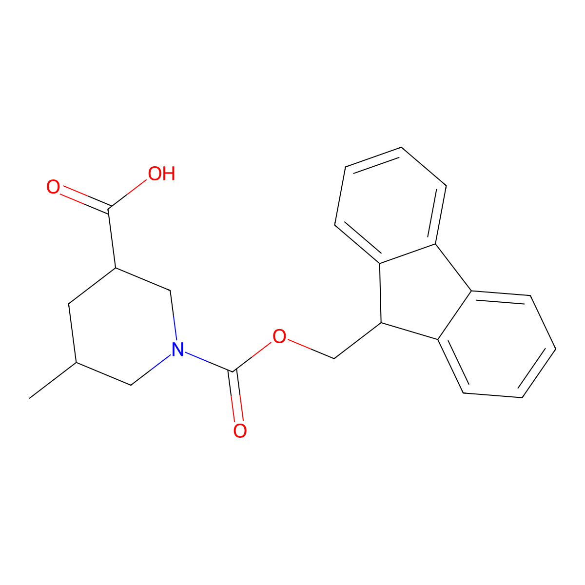(3S,5R)-1-(9H-Fluoren-9-ylmethoxycarbonyl)-5-methylpiperidine-3-carboxylic acid molecular structure, CAS 2227788-89-6