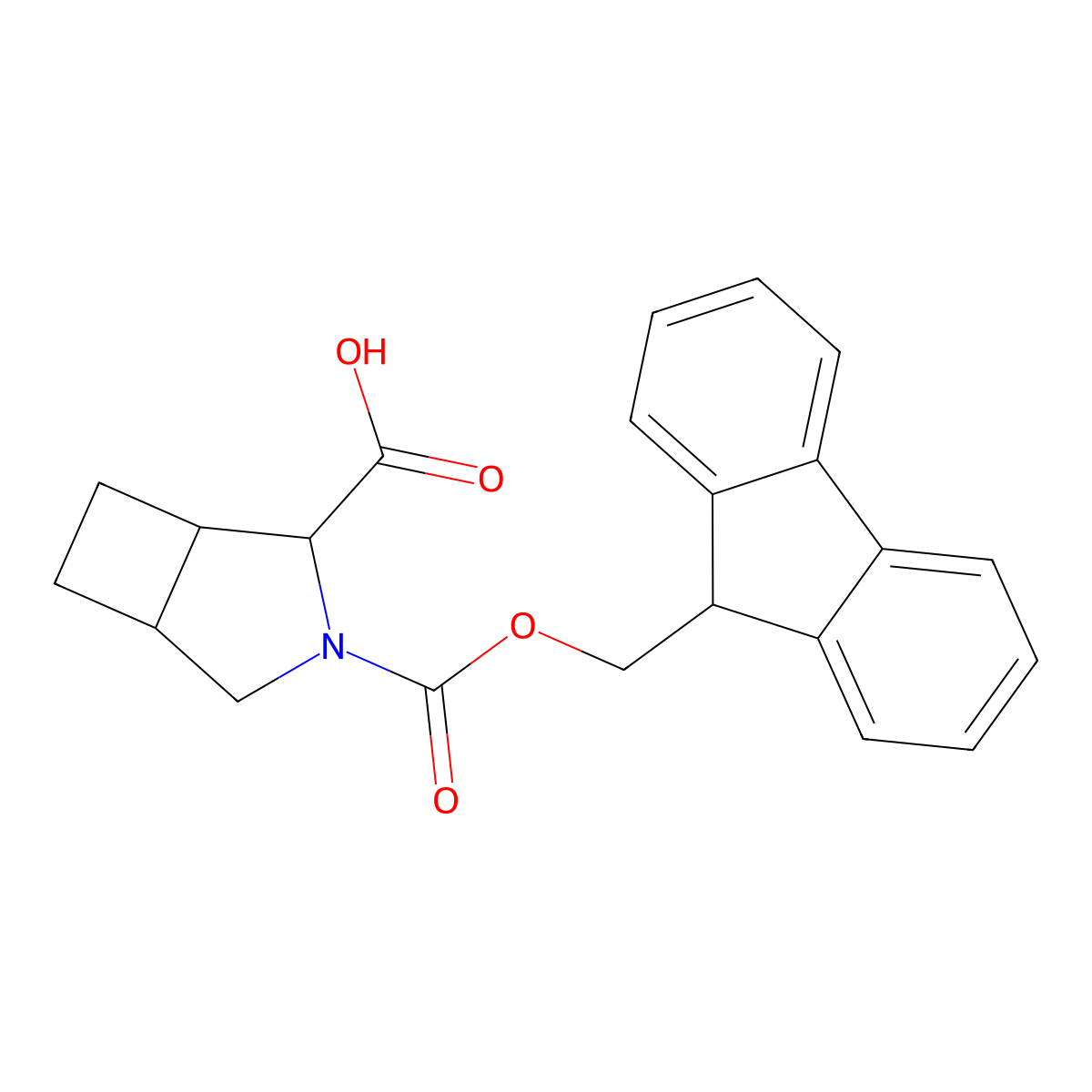 rac-(1R,2S,5S)-3-{[(9H-fluoren-9-yl)methoxy]carbonyl}-3-azabicyclo[3.2.0]heptane-2-carboxylic acid molecular structure, CAS 2227791-13-9