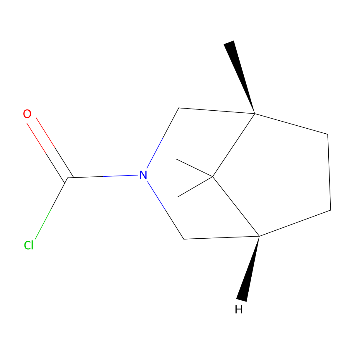 (1R,5S)-1,8,8-trimethyl-3-azabicyclo(3.2.1)octane-3-carbonyl chloride molecular structure, CAS 2227795-14-2