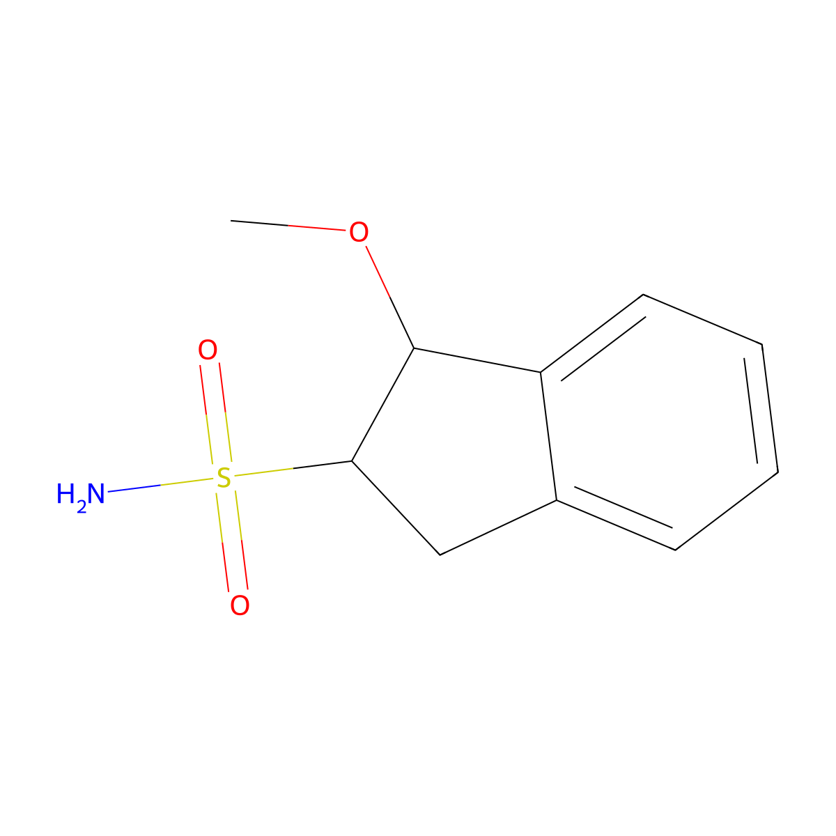 1-methoxy-2,3-dihydro-1H-indene-2-sulfonamide molecular structure, CAS 2227796-55-4