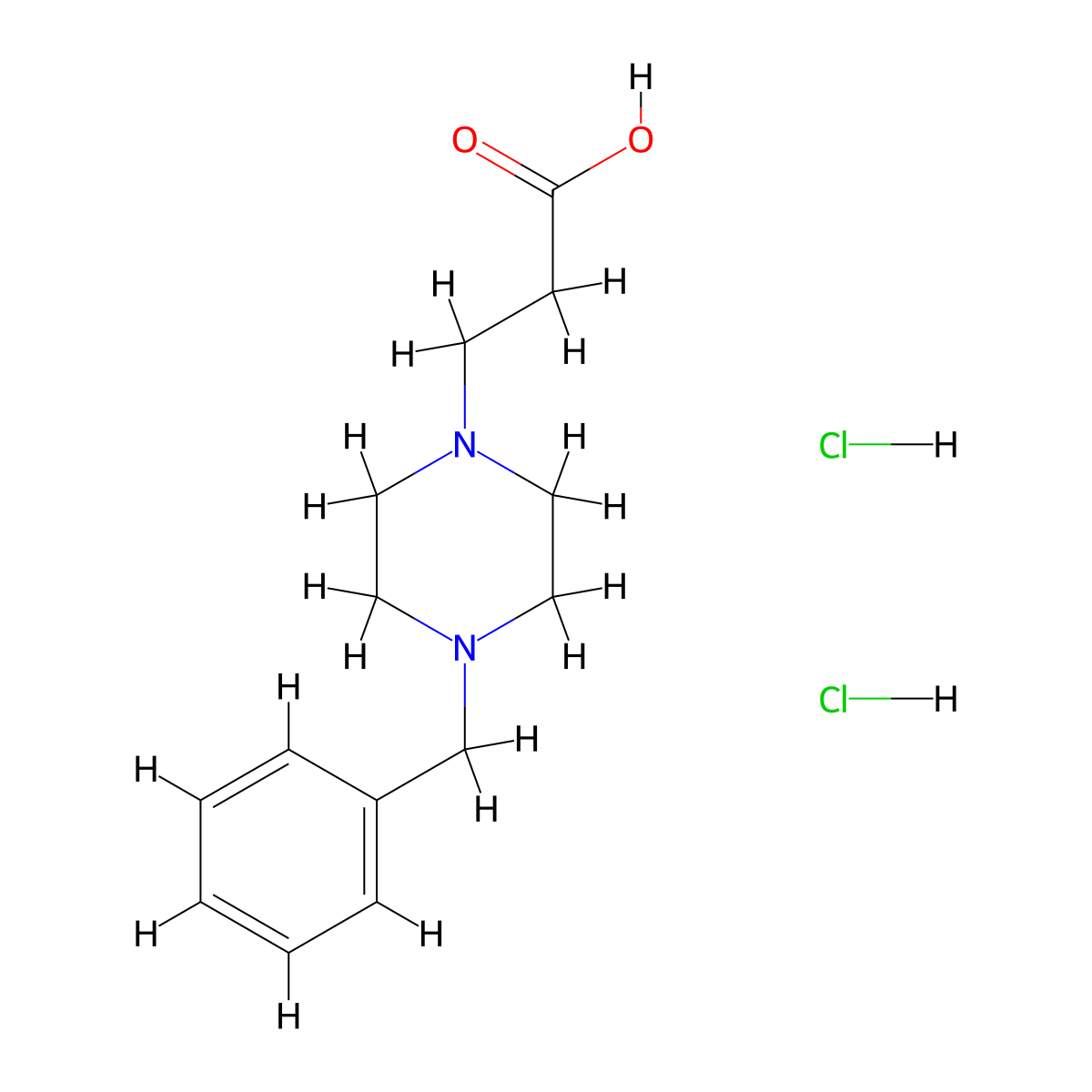 3-(4-Benzylpiperazin-1-yl)propanoic acid dihydrochloride molecular structure, CAS 22278-01-9