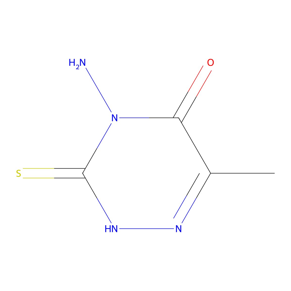 4-Amino-6-methyl-3-sulfanyl-4,5-dihydro-1,2,4-triazin-5-one molecular structure, CAS 22278-81-5