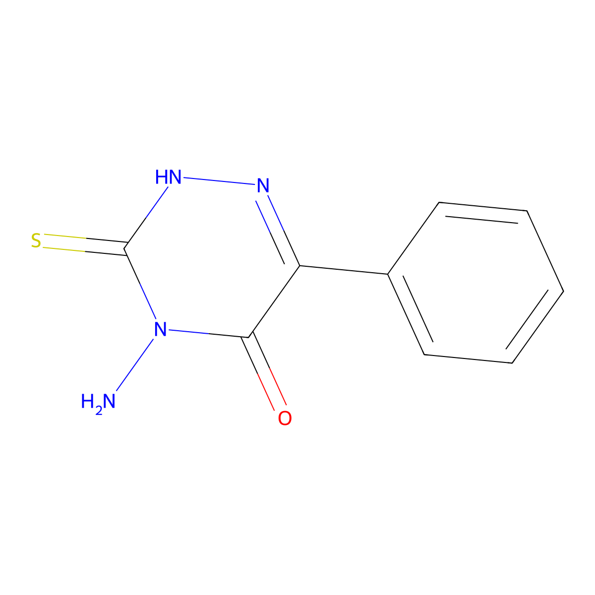 4-Amino-3-mercapto-6-phenyl-1,2,4-triazin-5(4H)-one molecular structure, CAS 22278-82-6