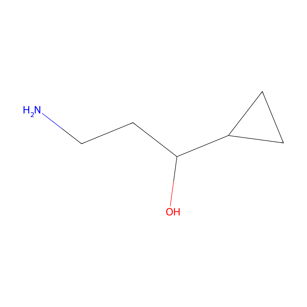 (1S)-3-Amino-1-cyclopropylpropan-1-ol molecular structure, CAS 2227802-63-1