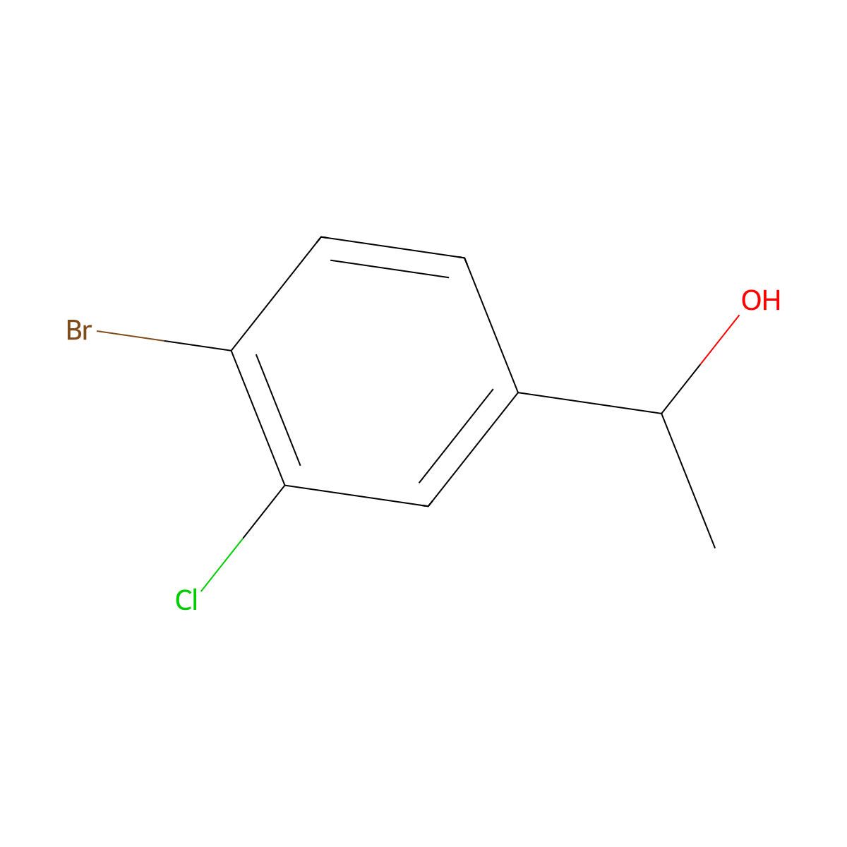 (1S)-1-(4-bromo-3-chlorophenyl)ethan-1-ol molecular structure, CAS 2227811-59-6