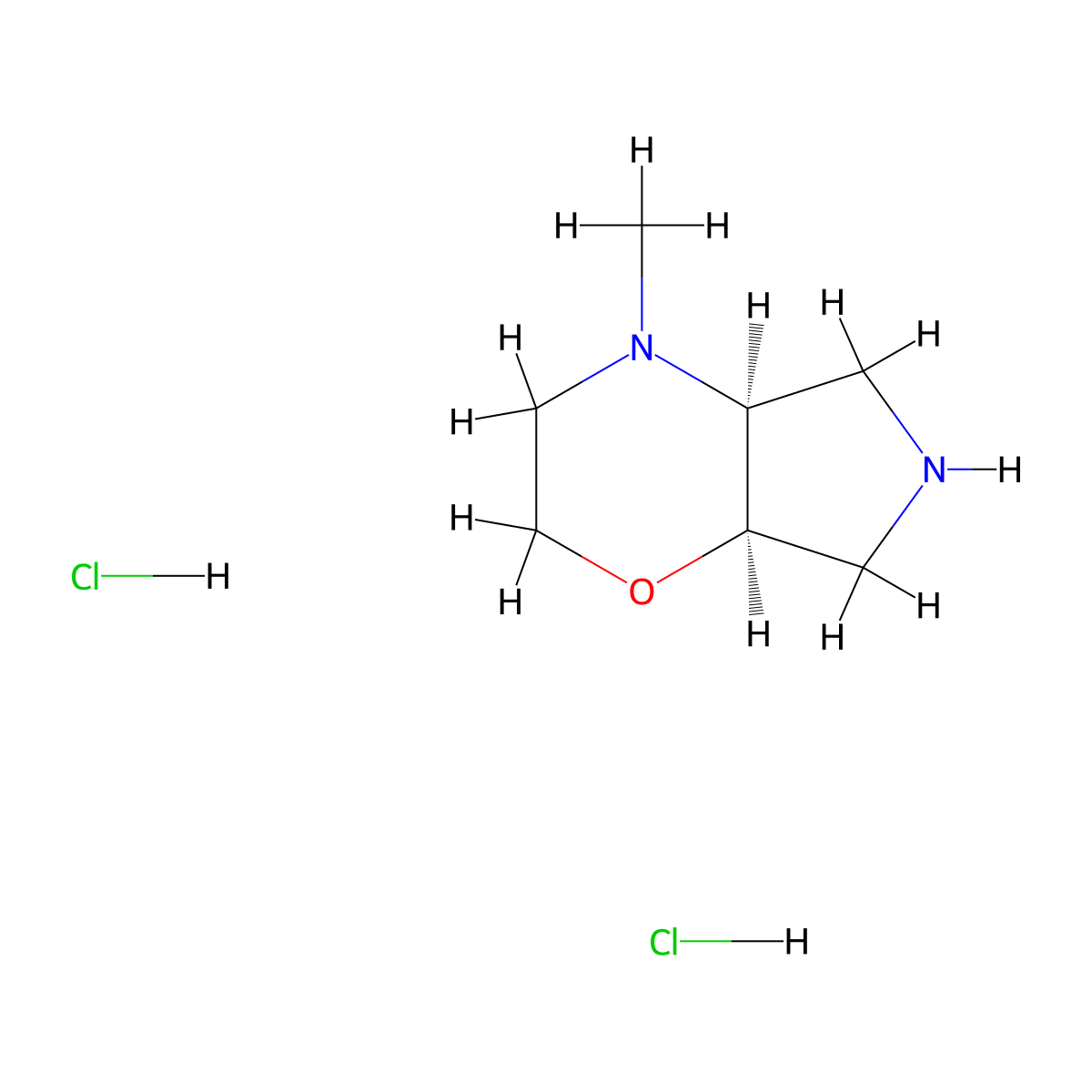 rac-(4aS,7aR)-4-methyloctahydropyrrolo[3,4-b][1,4]oxazine dihydrochloride molecular structure, CAS 2227811-61-0