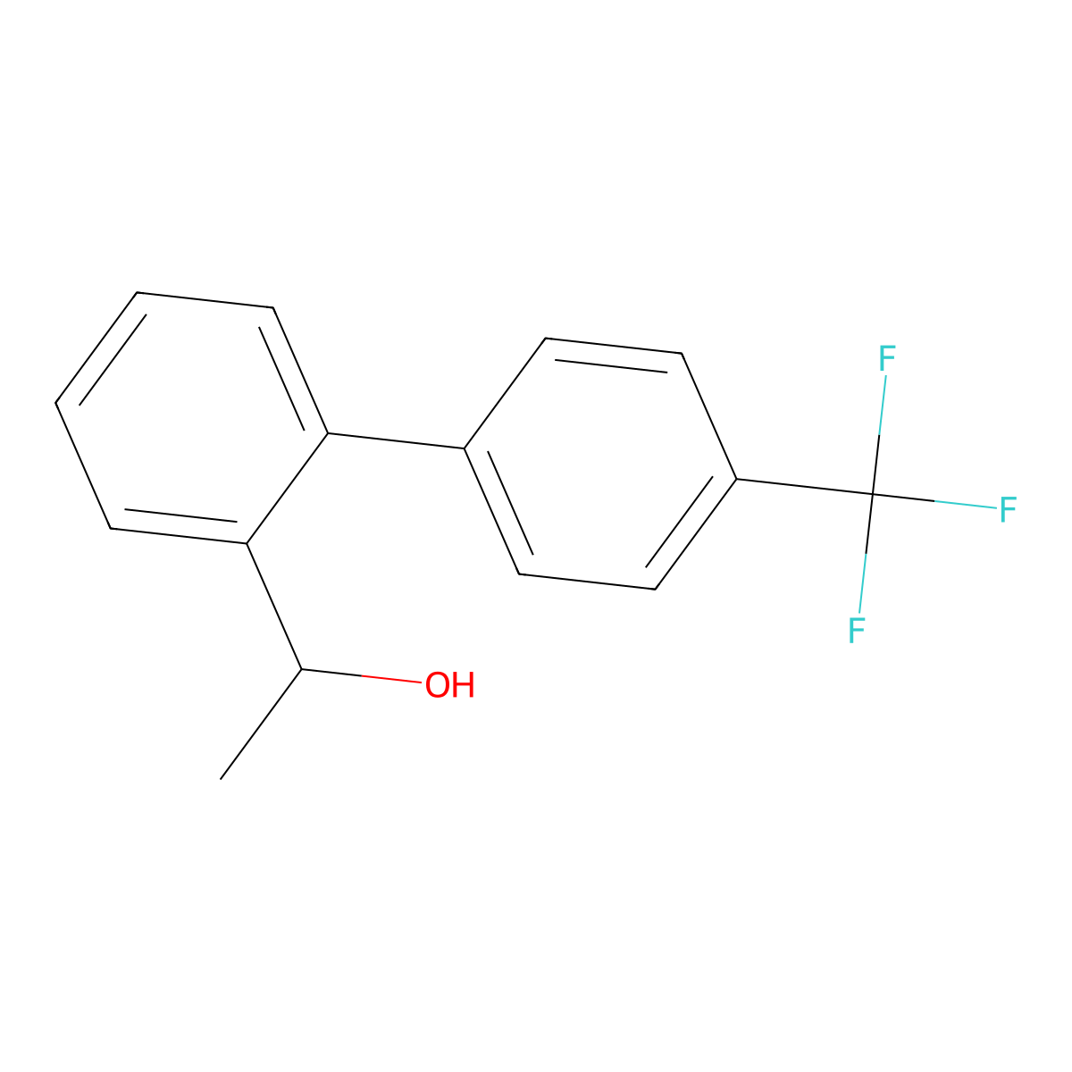 (1S)-1-{2-[4-(trifluoromethyl)phenyl]phenyl}ethan-1-ol molecular structure, CAS 2227819-52-3