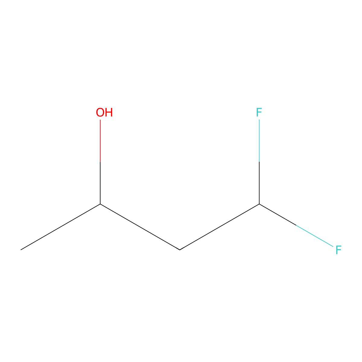 (2R)-4,4-difluorobutan-2-ol molecular structure, CAS 2227823-87-0