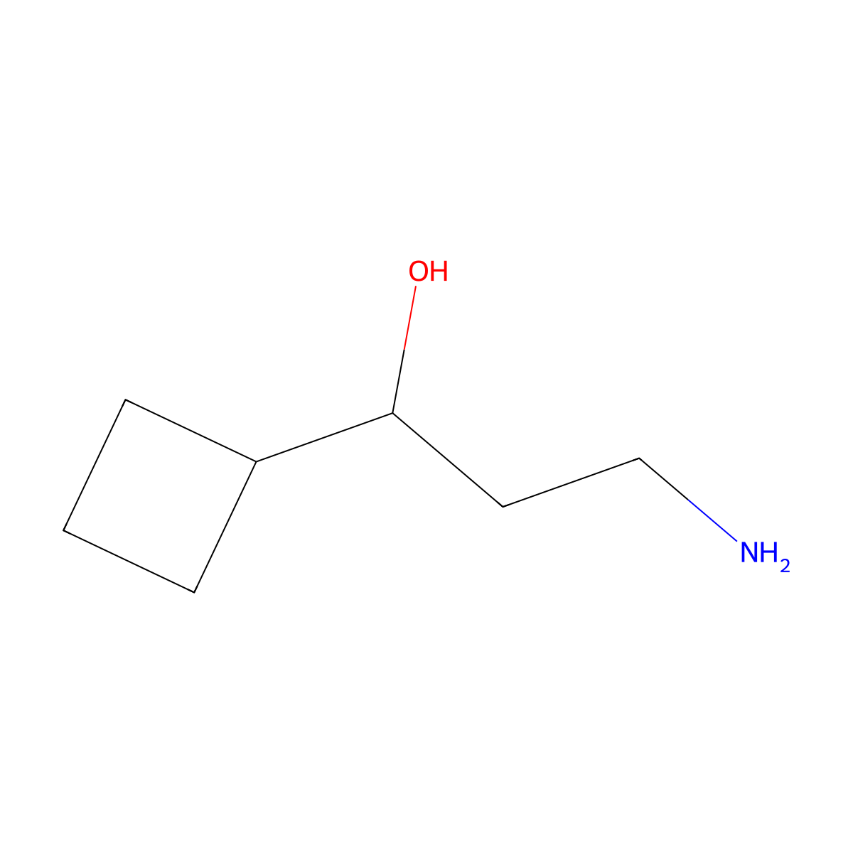 (1R)-3-amino-1-cyclobutylpropan-1-ol molecular structure, CAS 2227830-74-0
