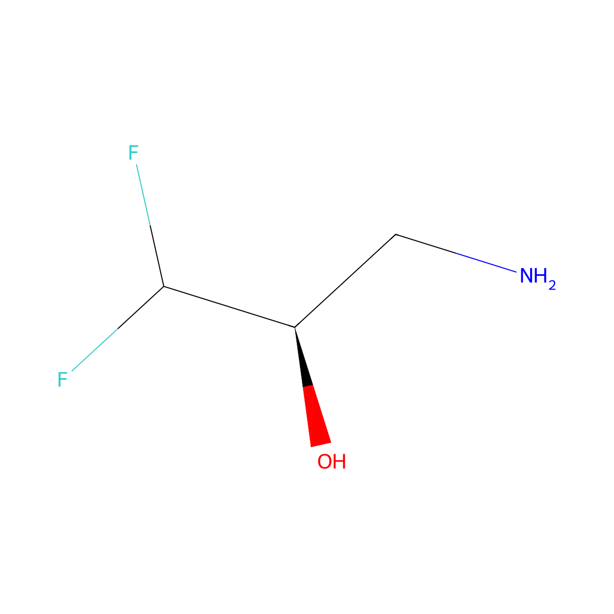 (2R)-3-amino-1,1-difluoropropan-2-ol molecular structure, CAS 2227833-40-9