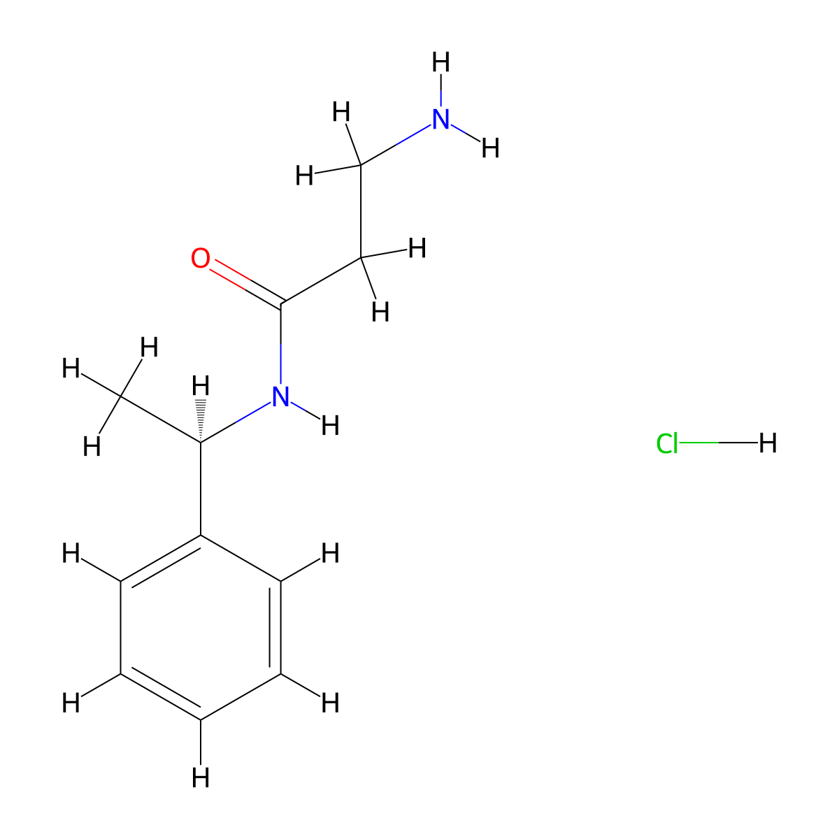 3-amino-N-[(1R)-1-phenylethyl]propanamide hydrochloride molecular structure, CAS 2227842-29-5