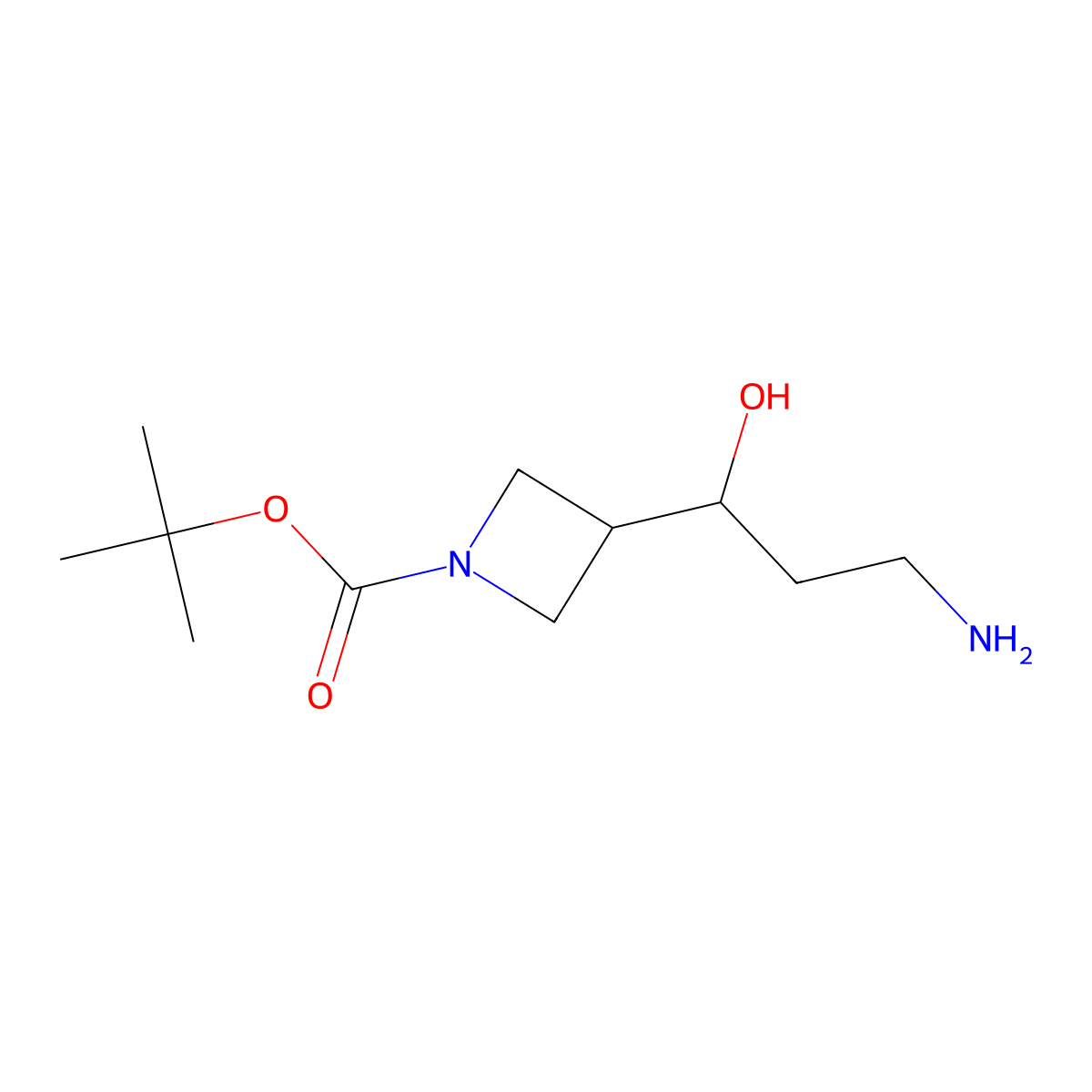 tert-butyl 3-[(1S)-3-amino-1-hydroxypropyl]azetidine-1-carboxylate molecular structure, CAS 2227842-68-2