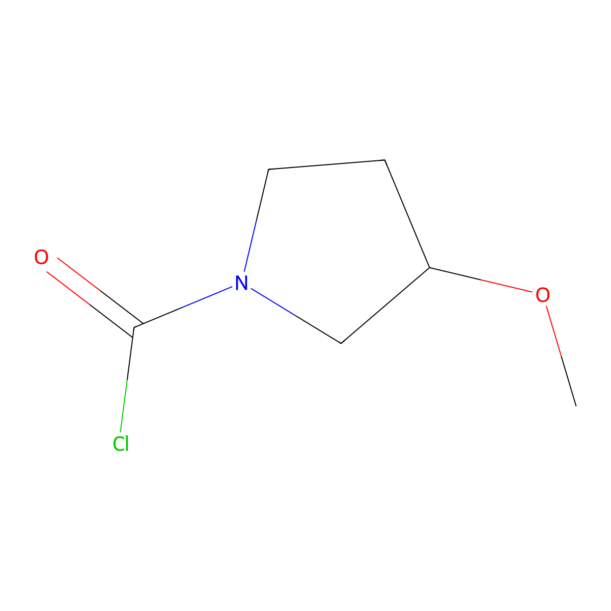 (3S)-3-methoxypyrrolidine-1-carbonyl chloride molecular structure, CAS 2227844-56-4