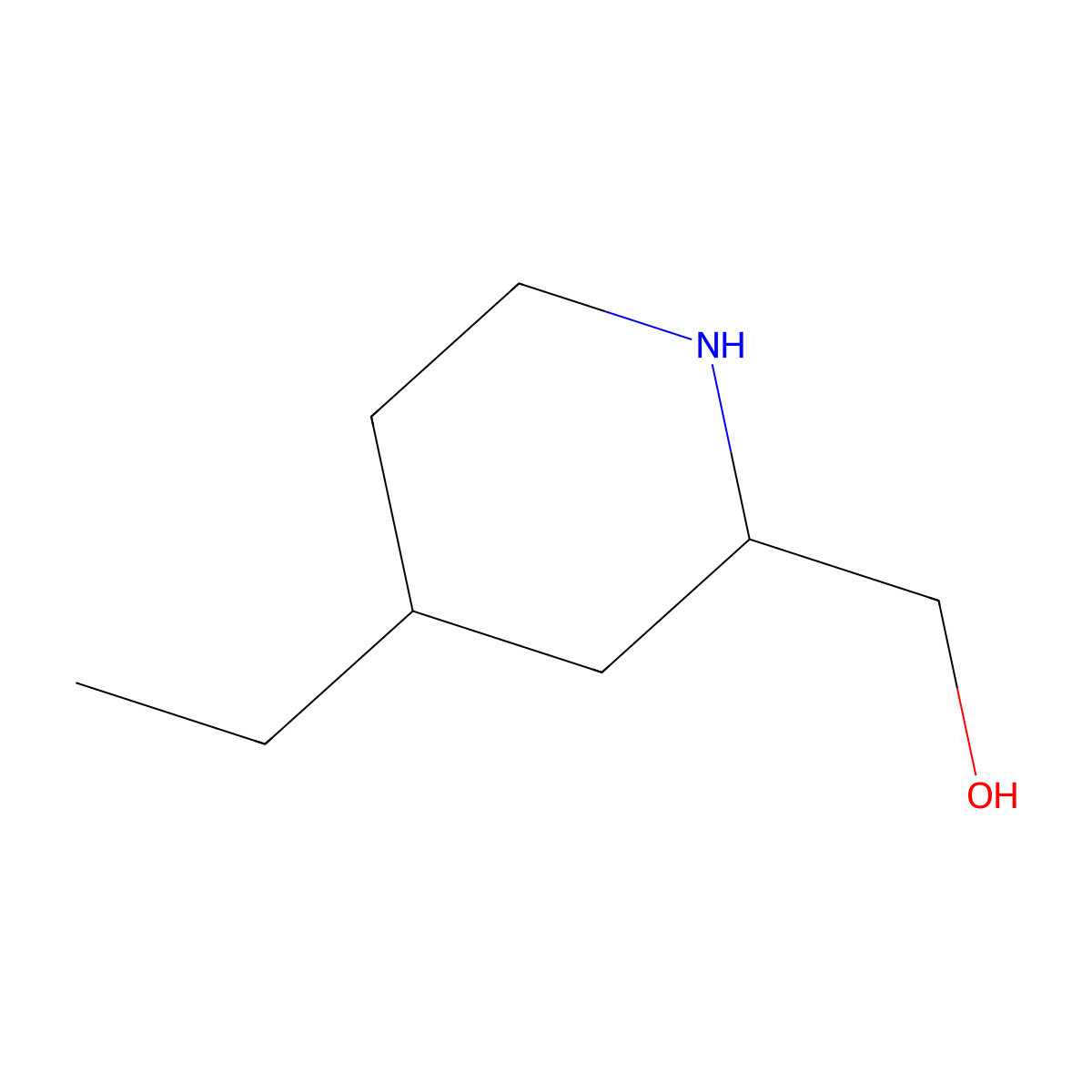 ((2S,4R)-4-Ethylpiperidin-2-yl)methanol molecular structure, CAS 2227844-97-3