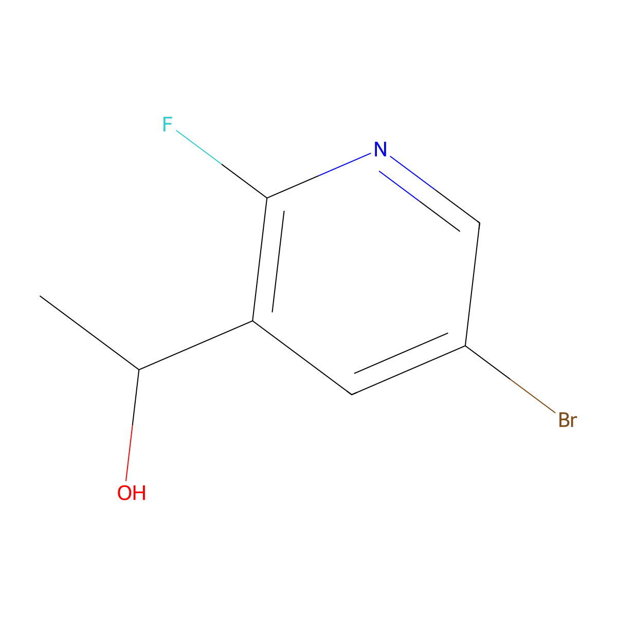 (1R)-1-(5-bromo-2-fluoropyridin-3-yl)ethan-1-ol molecular structure, CAS 2227854-66-0