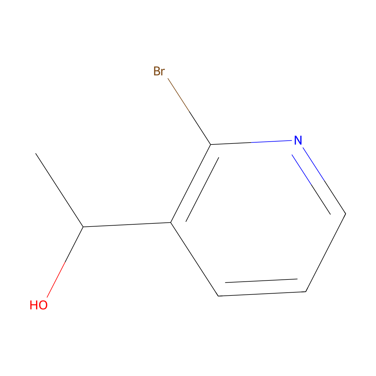(1R)-1-(2-bromopyridin-3-yl)ethan-1-ol molecular structure, CAS 2227862-24-8