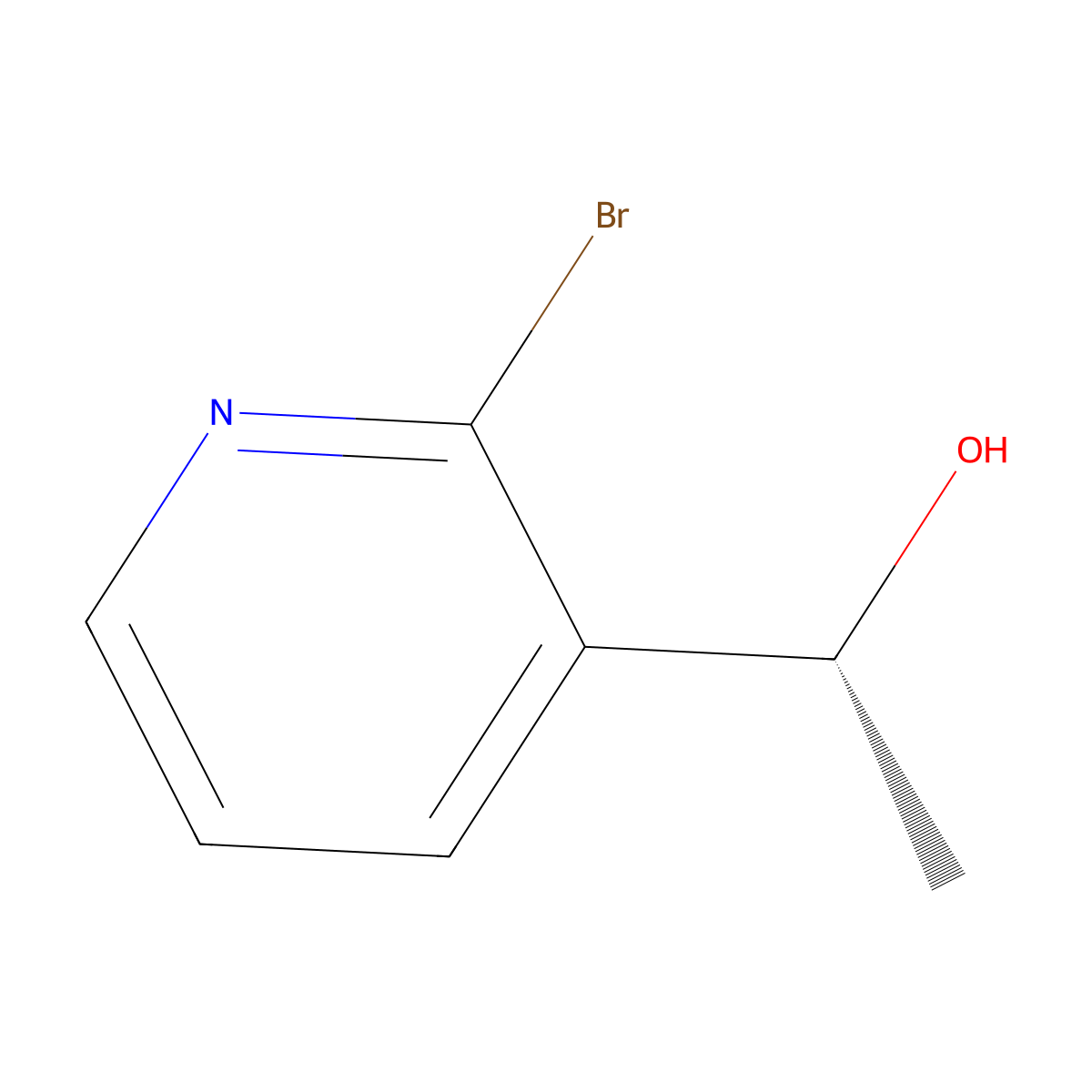 (1R)-1-(2-bromopyridin-3-yl)ethan-1-ol molecular structure, CAS 2227862-24-8
