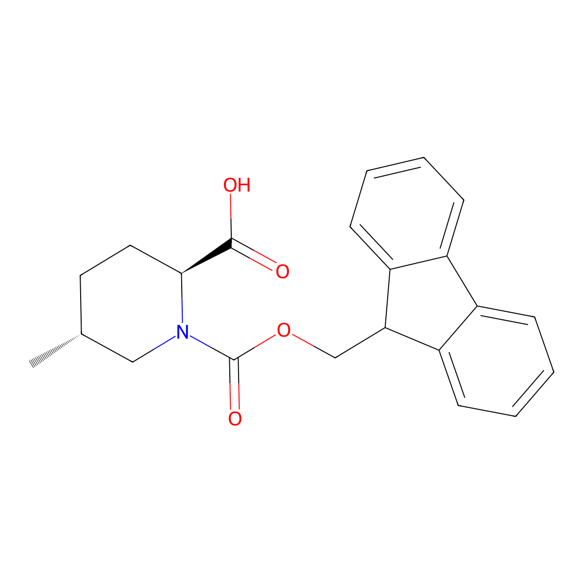(2S,5R)-1-(9H-fluoren-9-ylmethoxycarbonyl)-5-methyl-piperidine-2-carboxylic acid molecular structure, CAS 2227864-52-8