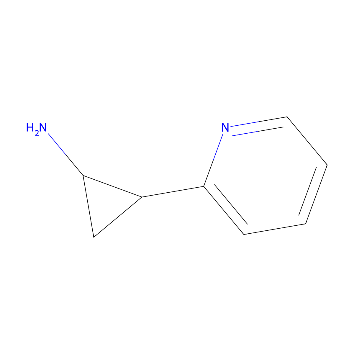 rac-(1R,2R)-2-(pyridin-2-yl)cyclopropan-1-amine molecular structure, CAS 2227875-40-1