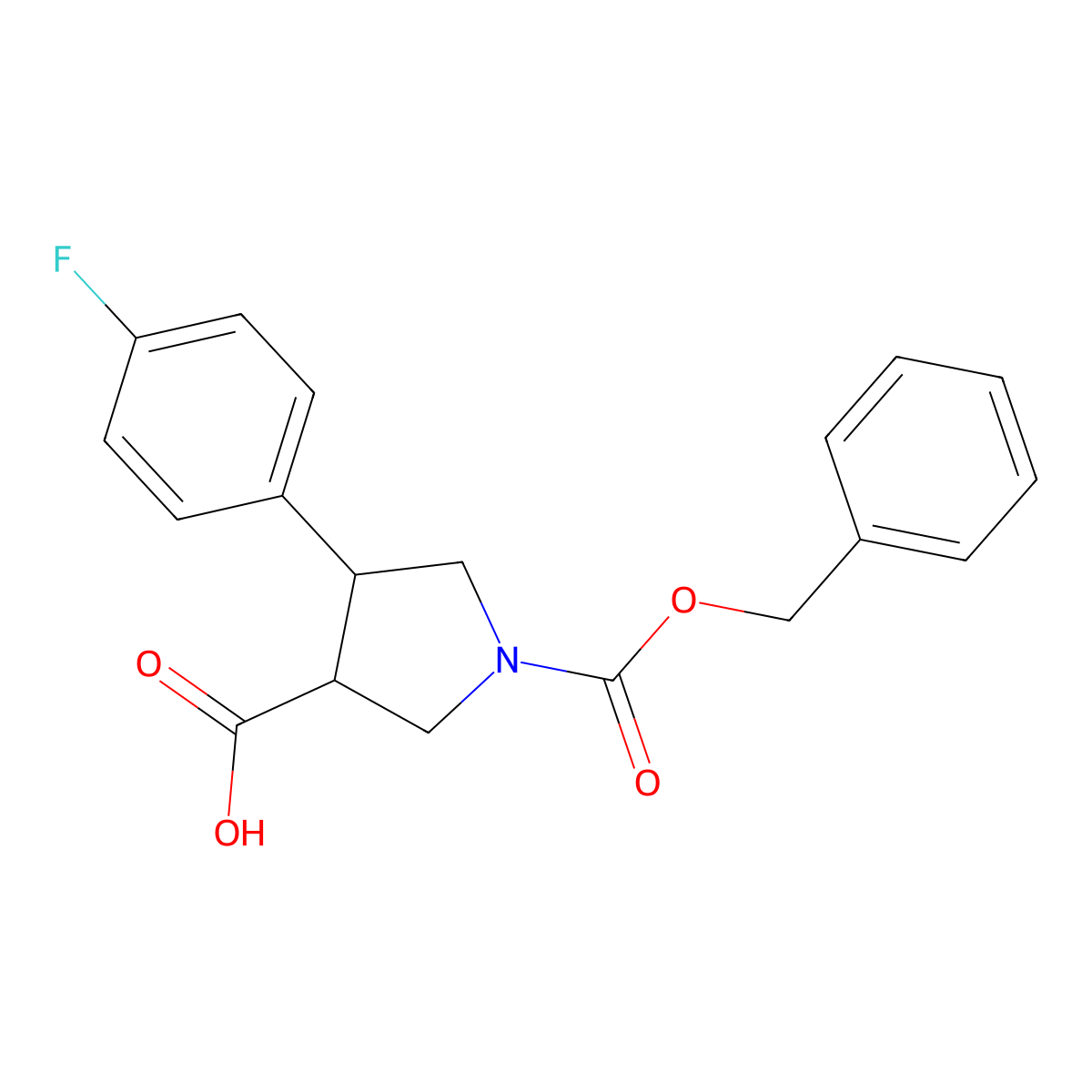 rac-(3R,4S)-1-[(benzyloxy)carbonyl]-4-(4-fluorophenyl)pyrrolidine-3-carboxylic acid molecular structure, CAS 2227879-57-2