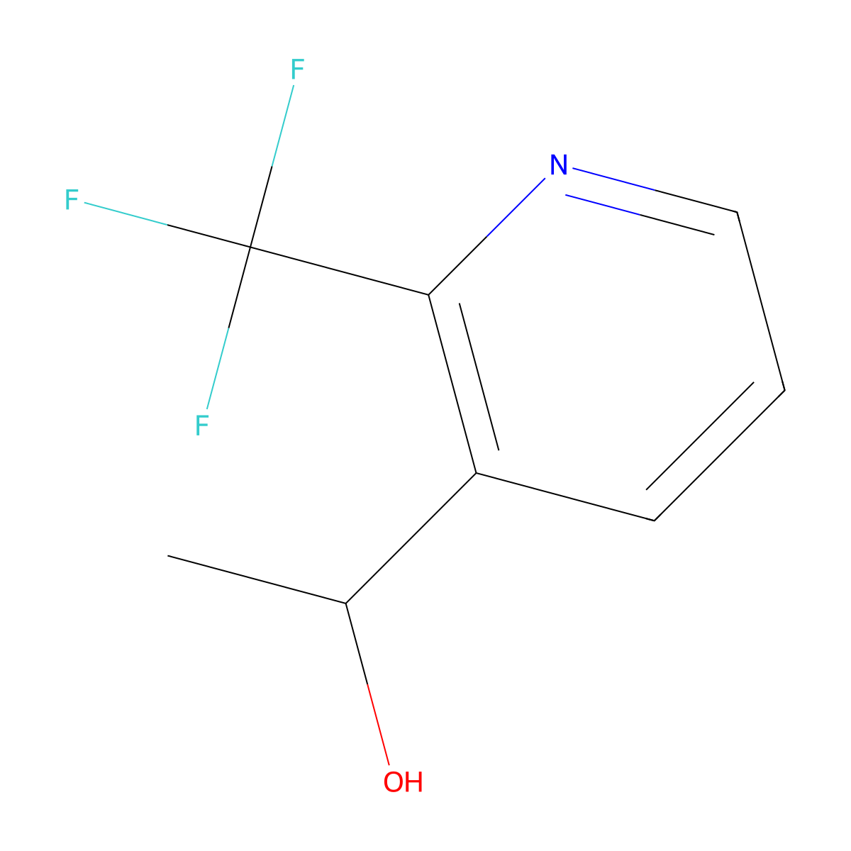 (1S)-1-[2-(trifluoromethyl)pyridin-3-yl]ethan-1-ol molecular structure, CAS 2227888-51-7