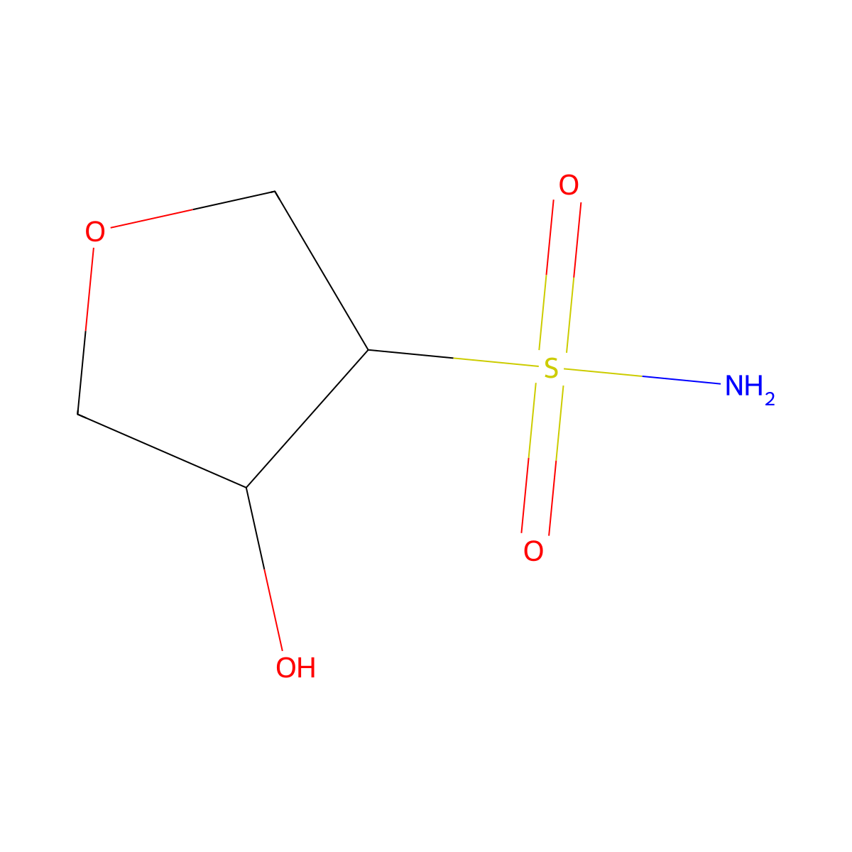 4-Hydroxyoxolane-3-sulfonamide molecular structure, CAS 2227893-12-9