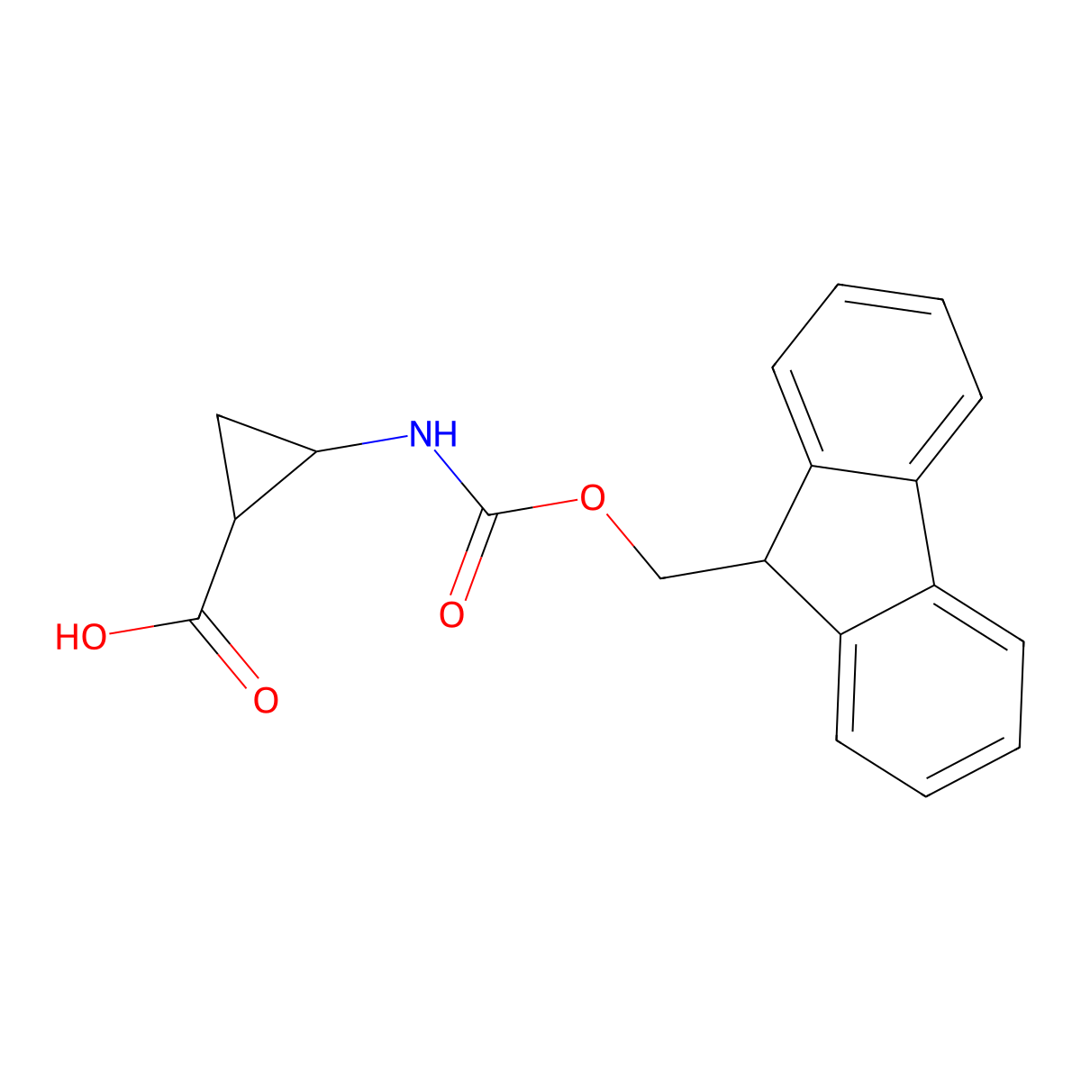 rac-(1R,2S)-2-({[(9H-fluoren-9-yl)methoxy]carbonyl}amino)cyclopropane-1-carboxylic acid molecular structure, CAS 2227902-76-1