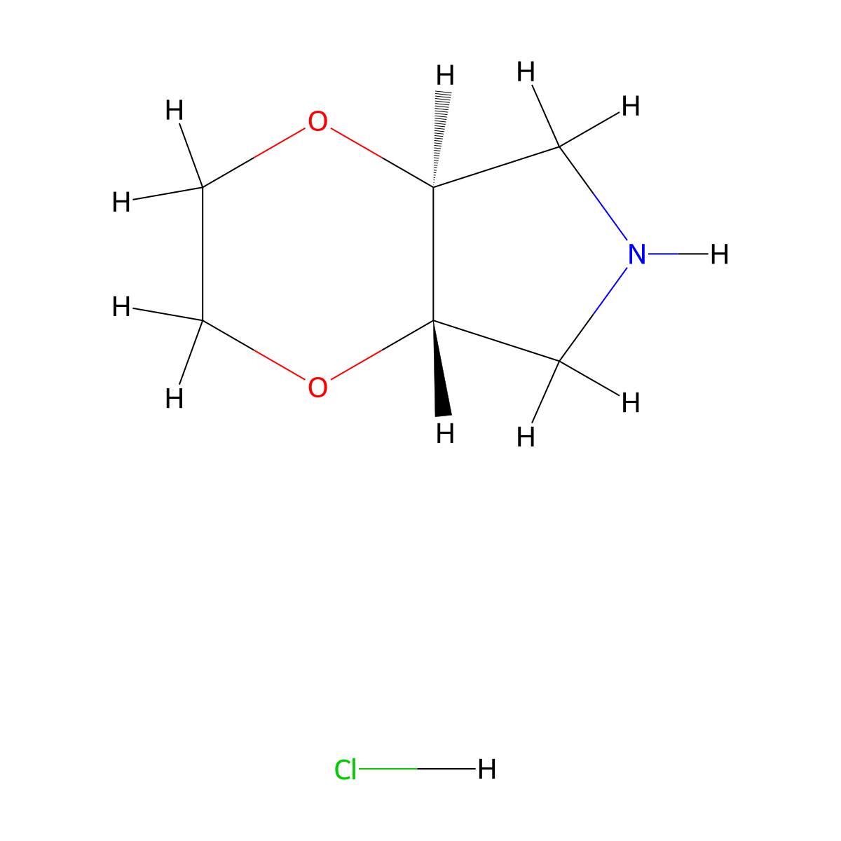 rac-(4aR,7aS)-hexahydro-2H-[1,4]dioxino[2,3-c]pyrrole hydrochloride molecular structure, CAS 2227907-38-0