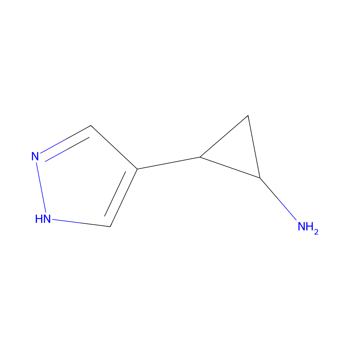 rac-(1R,2S)-2-(1H-pyrazol-4-yl)cyclopropan-1-amine molecular structure, CAS 2227913-76-8