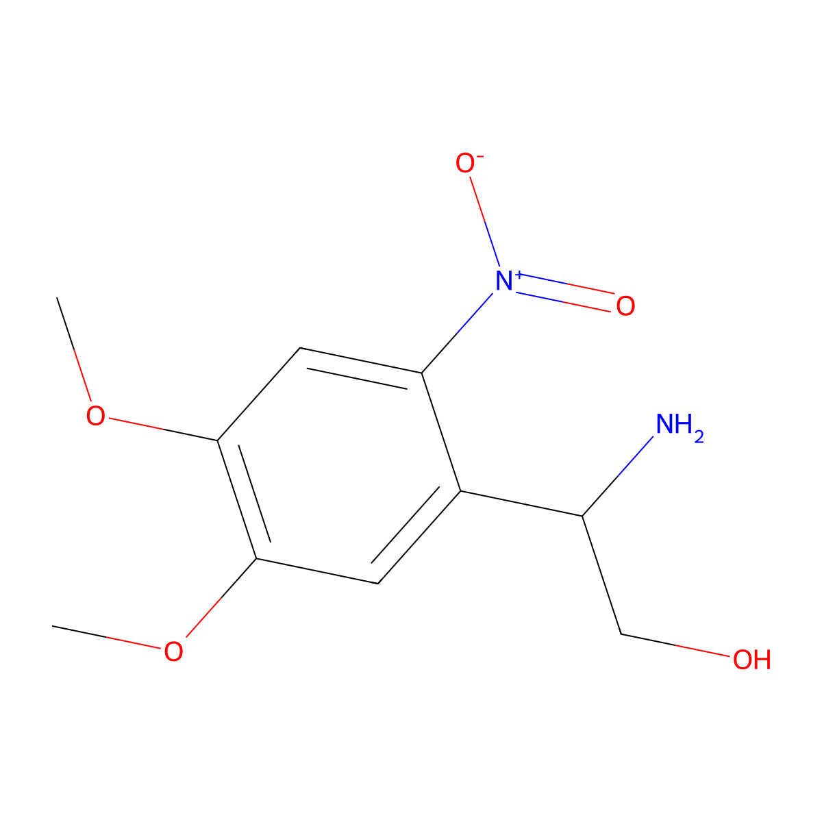 (2R)-2-amino-2-(4,5-dimethoxy-2-nitrophenyl)ethan-1-ol molecular structure, CAS 2227914-48-7