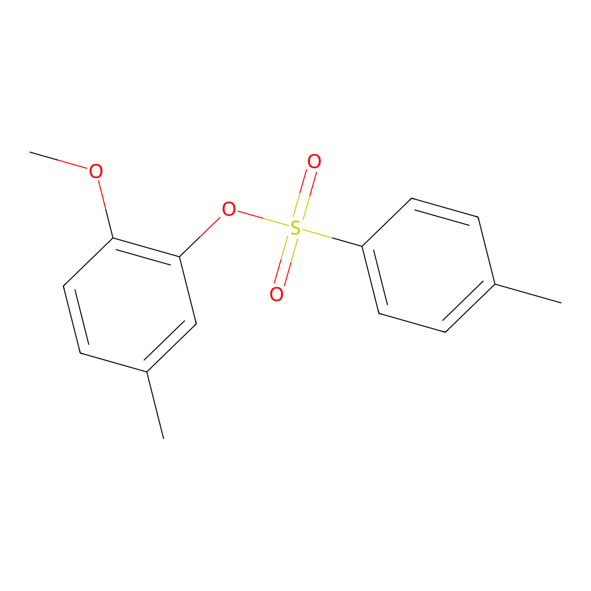 2-Methoxy-5-methylphenyl 4-methylbenzene-1-sulfonate molecular structure, CAS 2227950-67-4