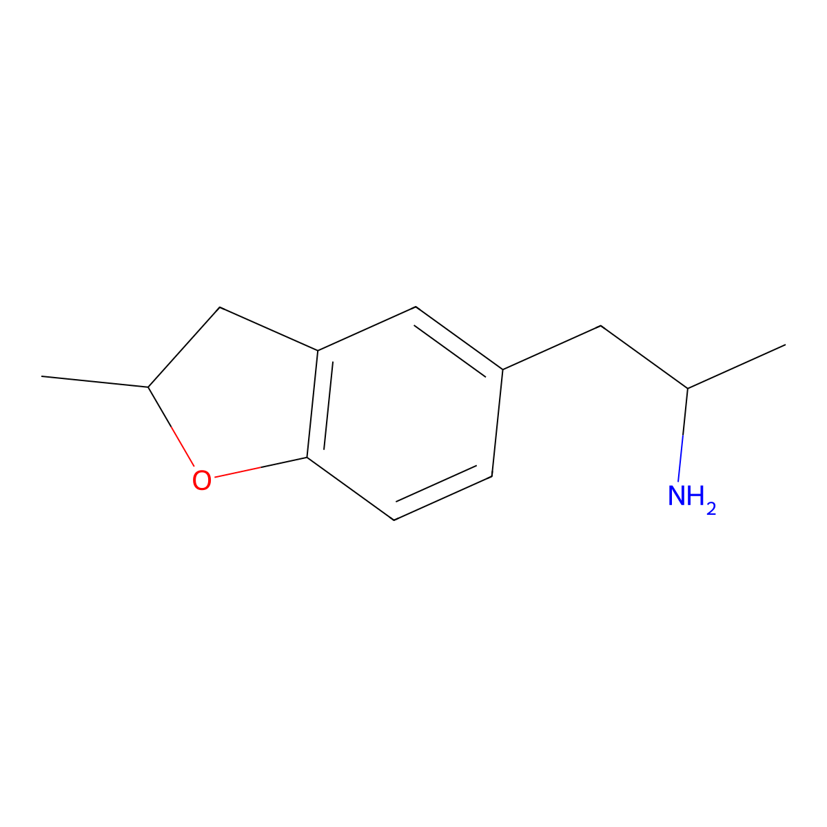 (2R)-1-(2-methyl-2,3-dihydro-1-benzofuran-5-yl)propan-2-amine molecular structure, CAS 2227988-71-6