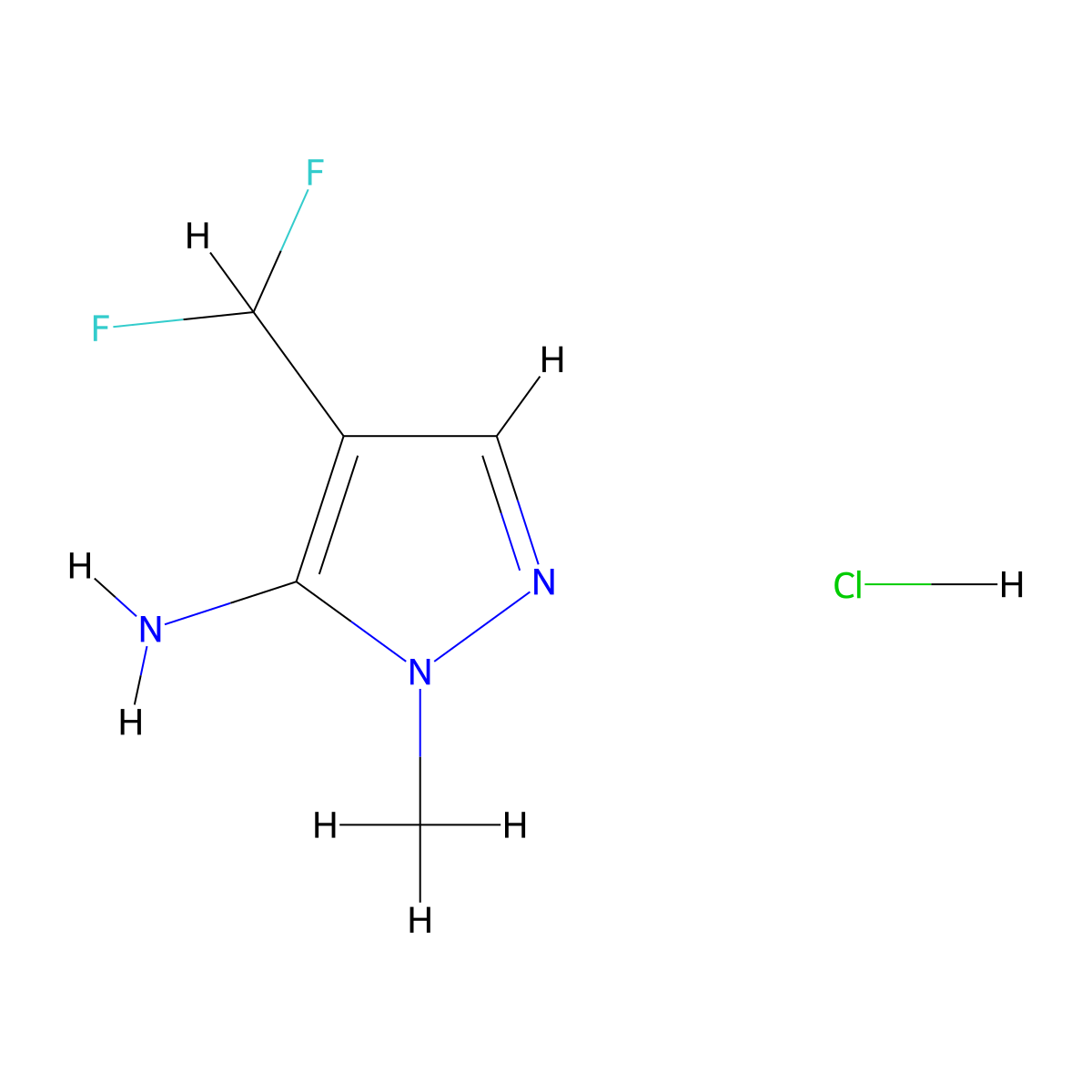 5-Amino-4-(difluoromethyl)-1-methyl-1H-pyrazole Hydrochloride molecular structure, CAS 2227989-69-5