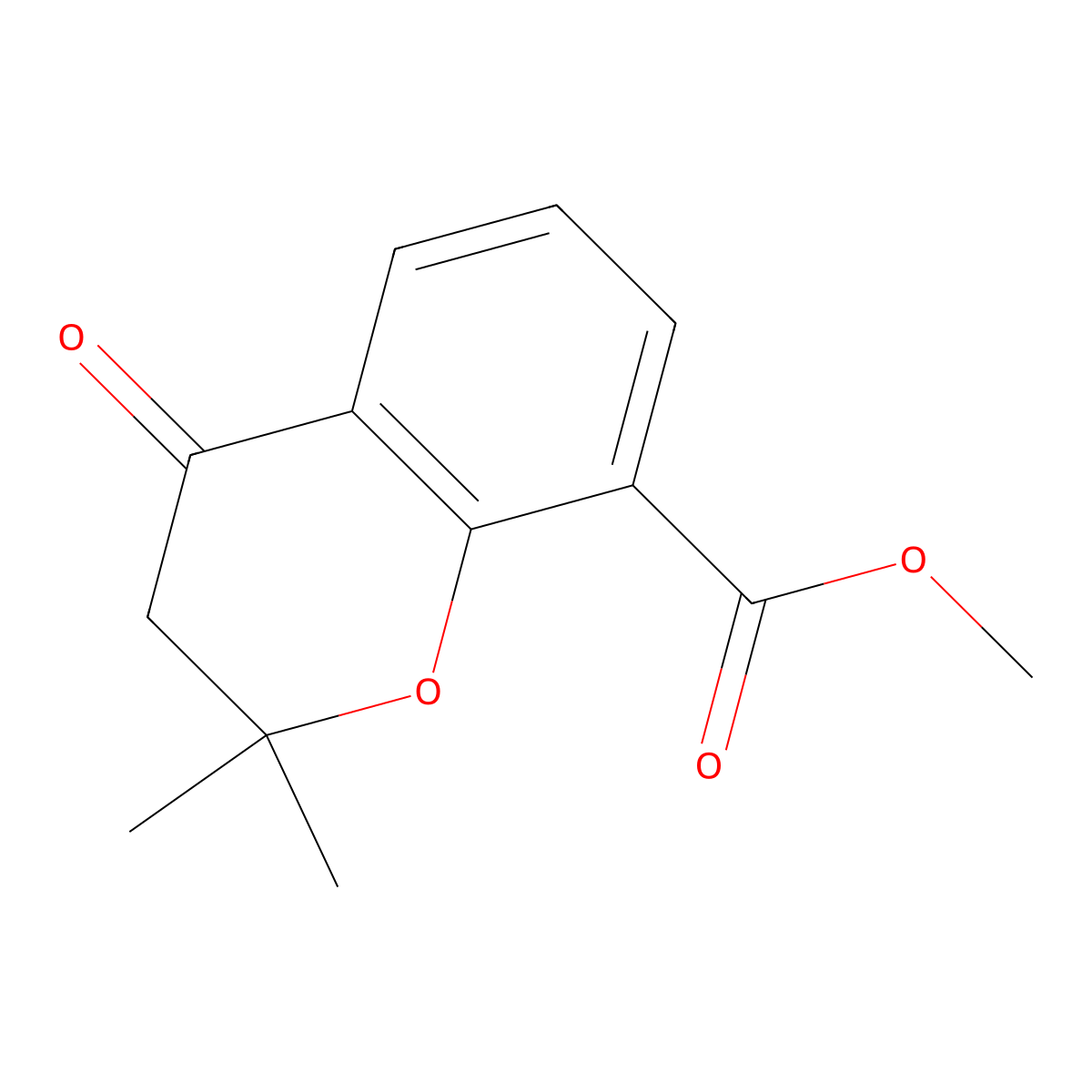 methyl 2,2-dimethyl-4-oxo-3,4-dihydro-2H-1-benzopyran-8-carboxylate molecular structure, CAS 2227989-84-4