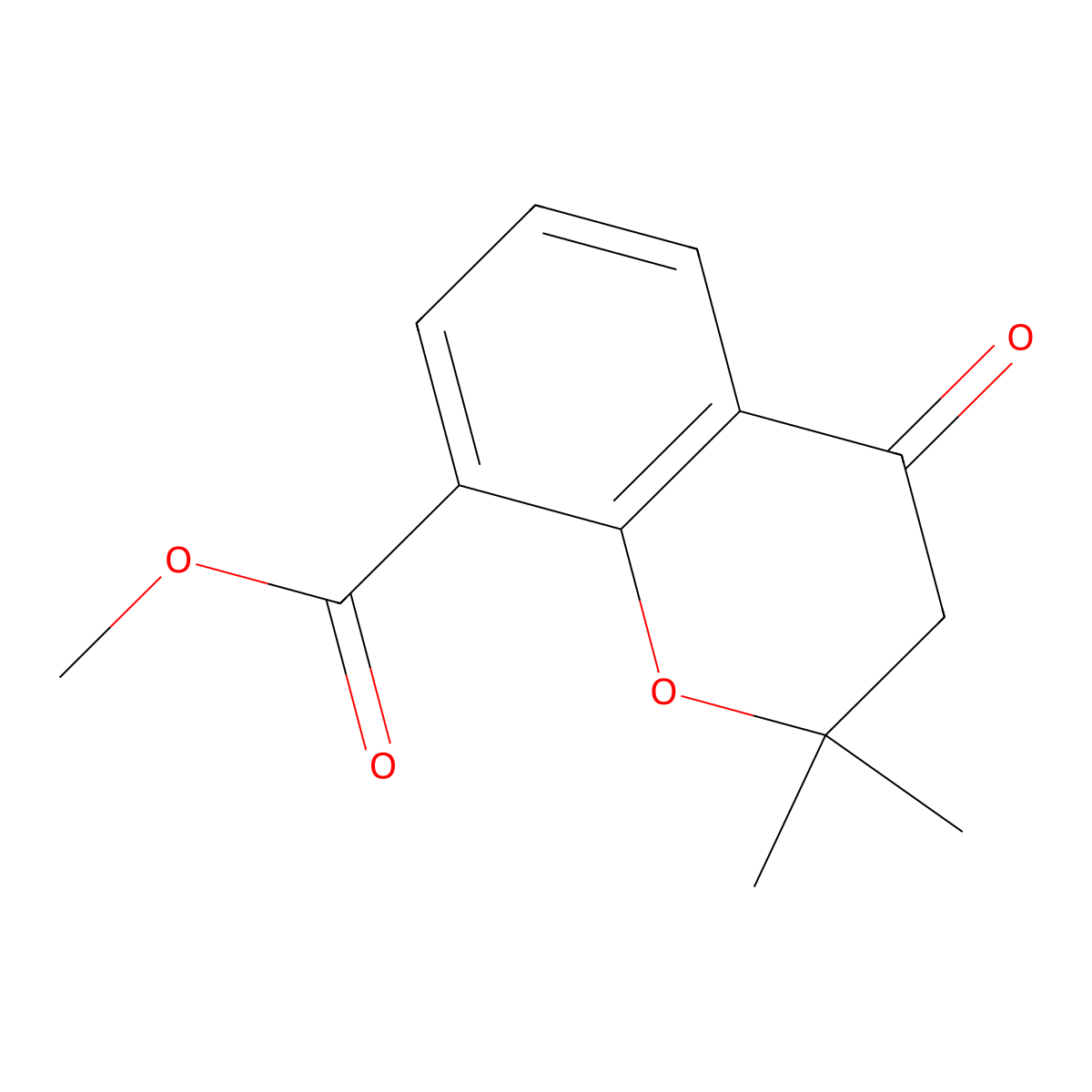 methyl 2,2-dimethyl-4-oxo-3,4-dihydro-2H-1-benzopyran-8-carboxylate molecular structure, CAS 2227989-84-4