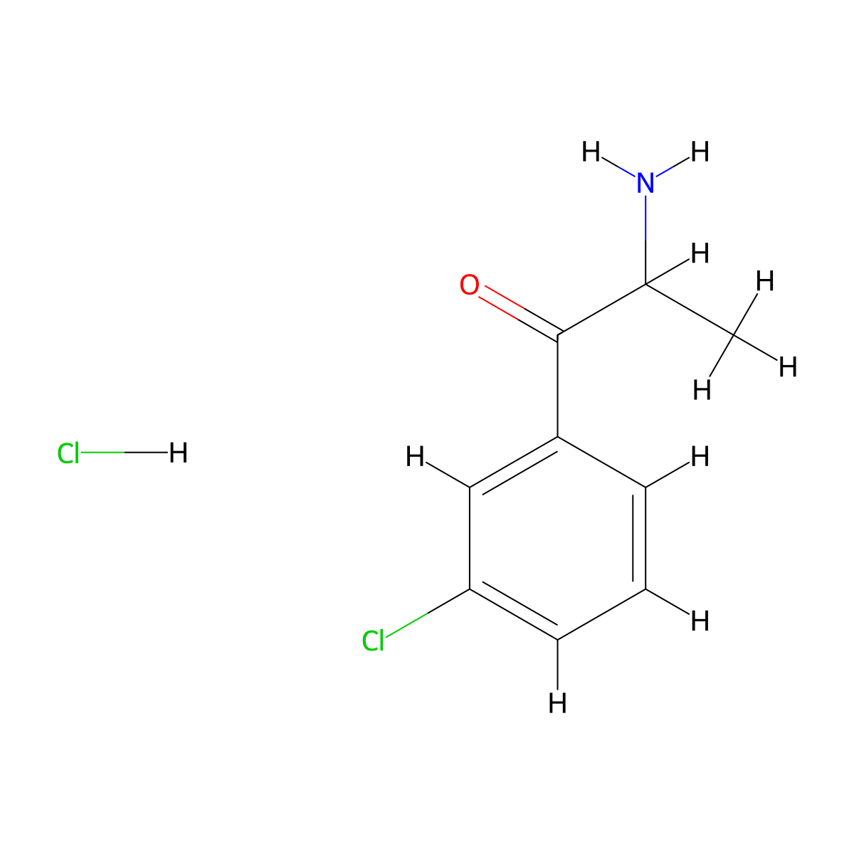 2-Amino-1-(3-chlorophenyl)-1-propanone Hydrochloride molecular structure, CAS 2227990-16-9