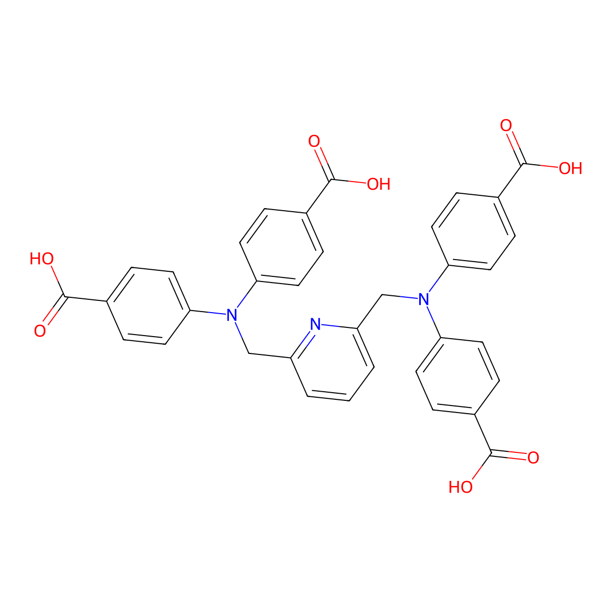 4,4',4'',4'''-[[Pyridine-2,6-diylbis(methylene)]bis(azanetriyl)]tetrabenzoic acid molecular structure, CAS 2227990-19-2