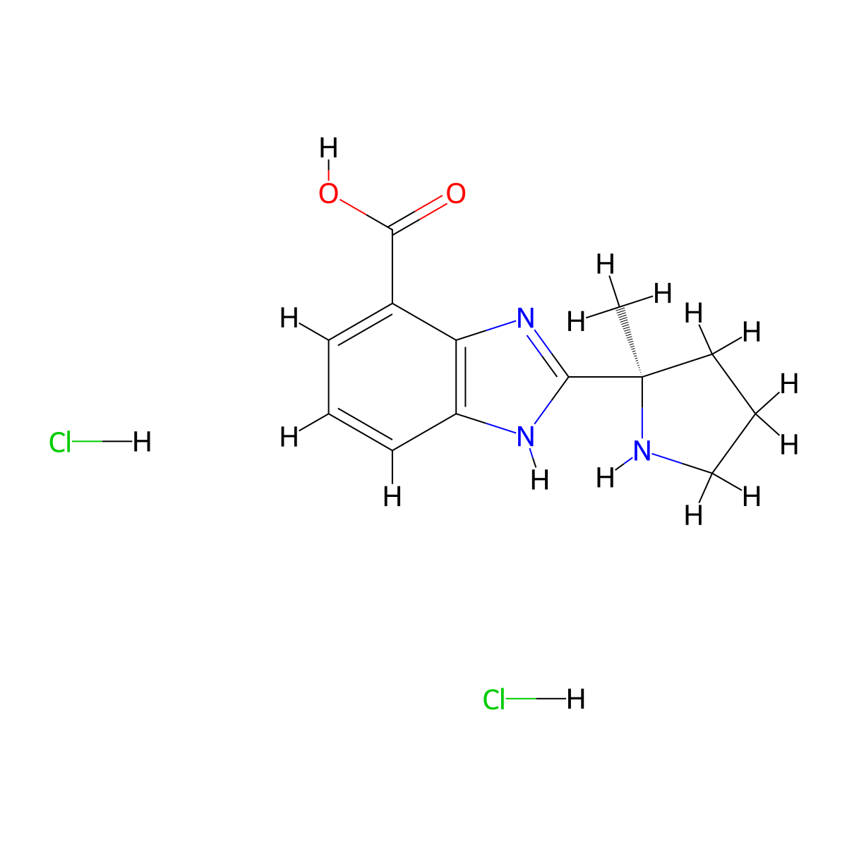 (R)-2-(2-Methyl-2-pyrrolidinyl)-1H-benzimidazole-4-carboxylic Acid Dihydrochloride molecular structure, CAS 2227990-33-0