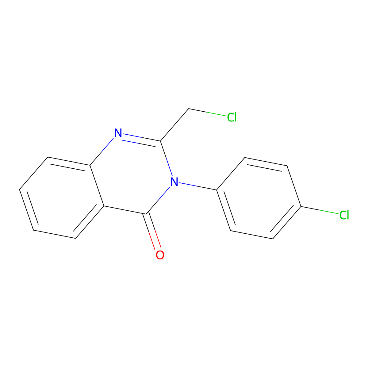 2-(chloromethyl)-3-(4-chlorophenyl)quinazolin-4(3H)-one molecular structure, CAS 22280-87-1